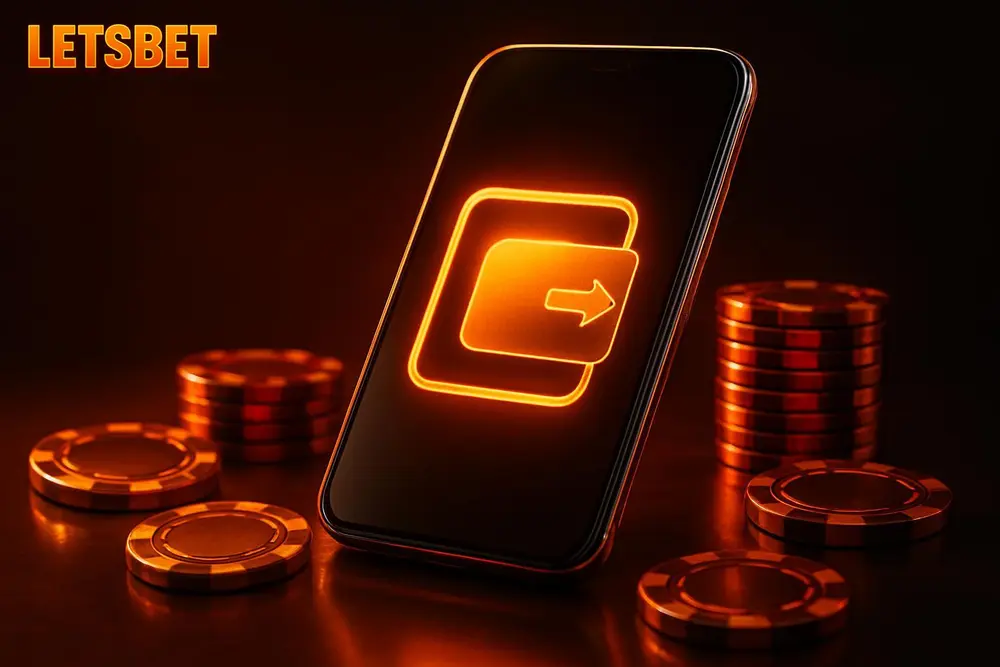 LETSBET Nagad Withdrawal — a glowing smartphone with mobile-wallet icons surrounded by poker chips